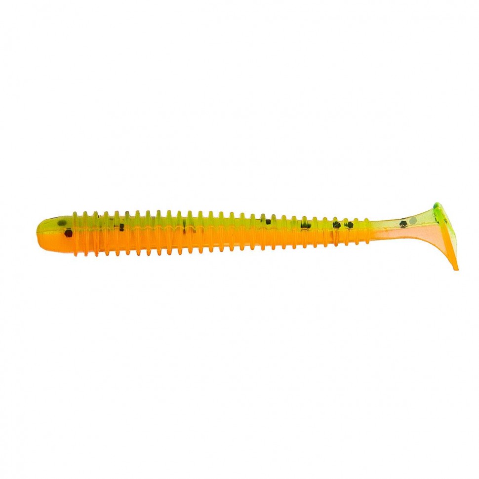 Виброхвост Helios Liny Catcher 2,35"/6 см, цвет Pepper Green & Orange 12 шт HS-5-018 , 